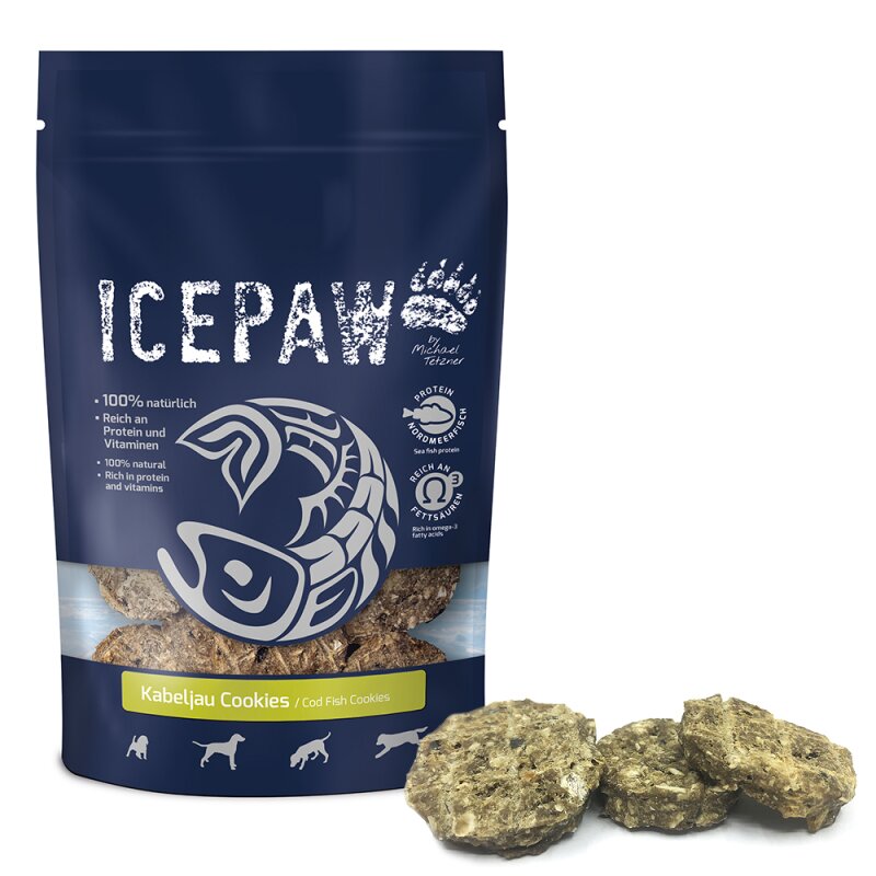ICEPAW Cod Cookies 100g: Baked Snack 85% Fish