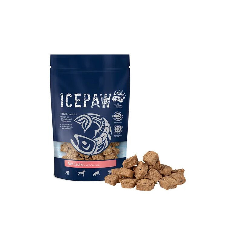 ICEPAW Hundefutter Kombipaket – Premium Trockenfutter Nordic Pure (14 Kg) + Feuchtfutter Lachs + Snacks
